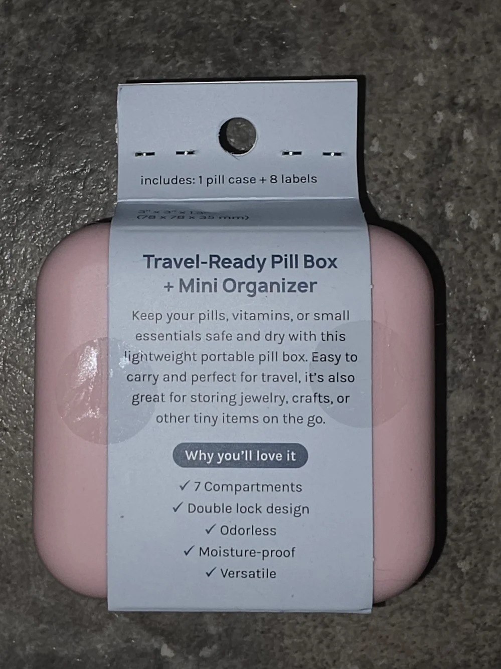 Pink Portable Pill & Small Item Organizer BNIB